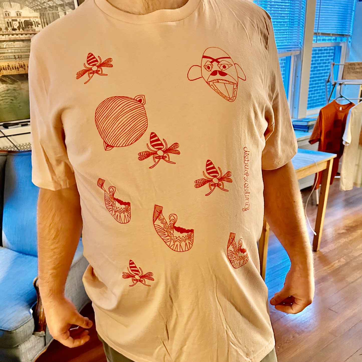 Peach T-Shirt of Fears Original Design by Dietrich Sieling